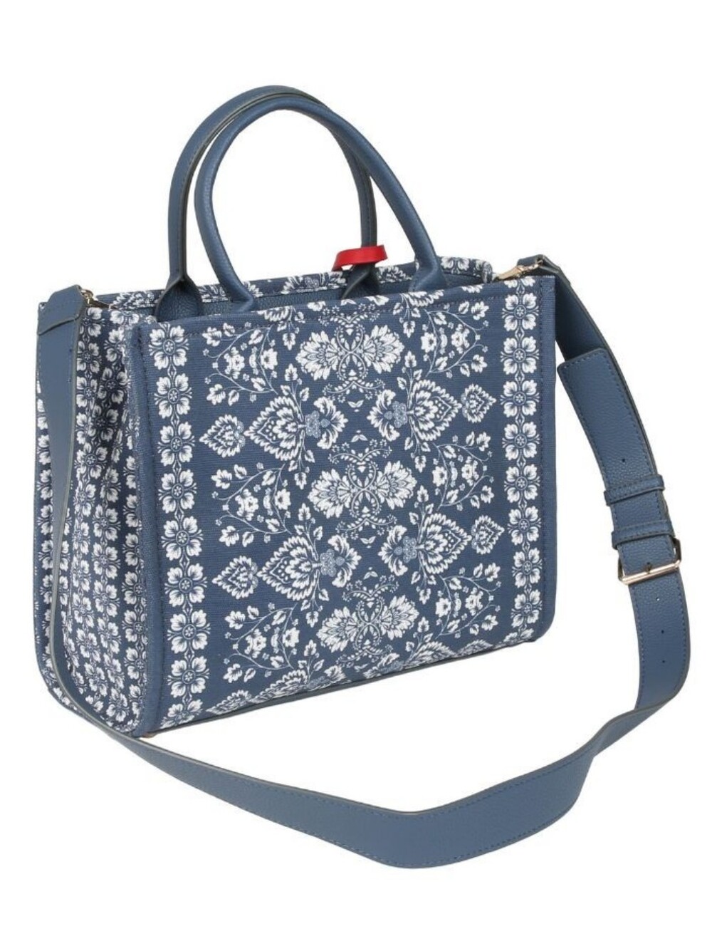 Nanette Lepore Blue Floral-Print Tote with Red Crab Charm - Picture 2 of 3